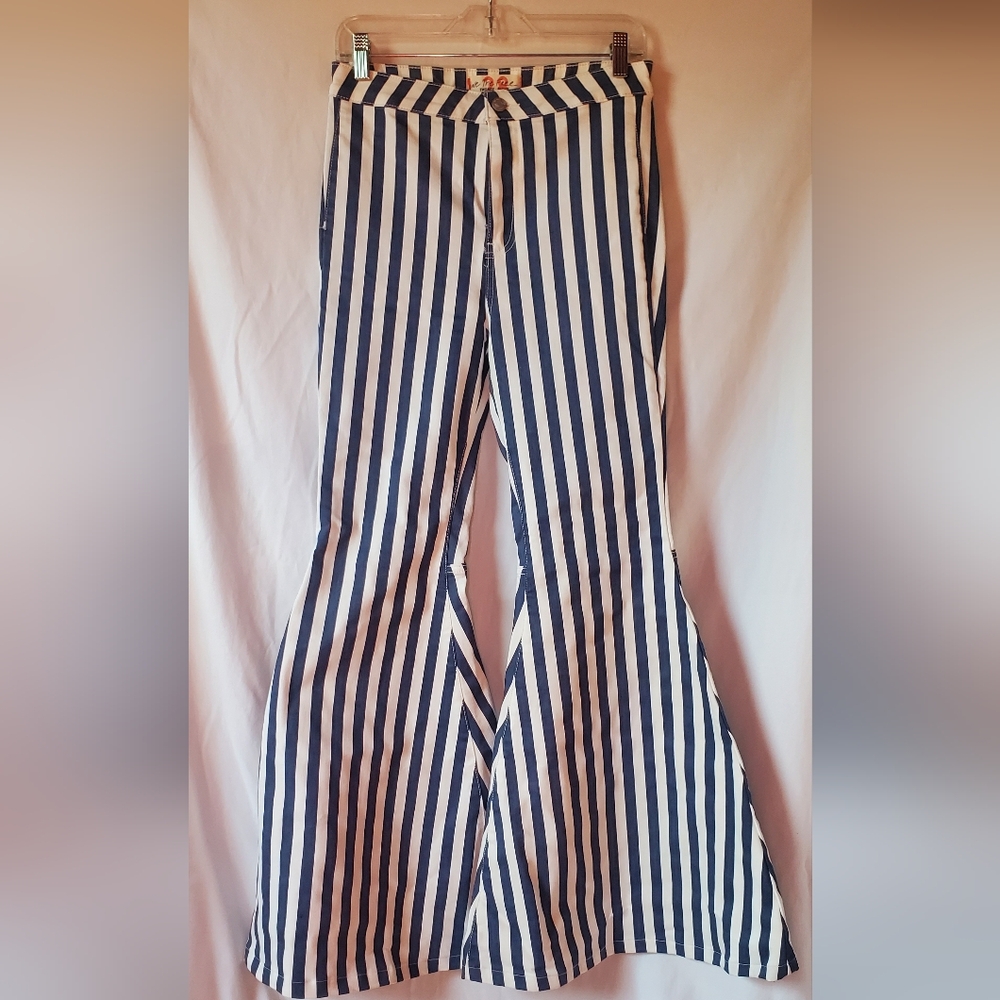 We The Free | Free People Navy Striped Pants Size 28